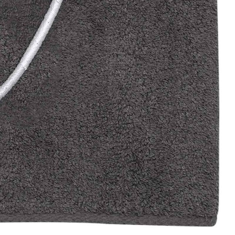 Avanti Granite with Silver Script Monogram Bath Towel Letter V - Bath Towel