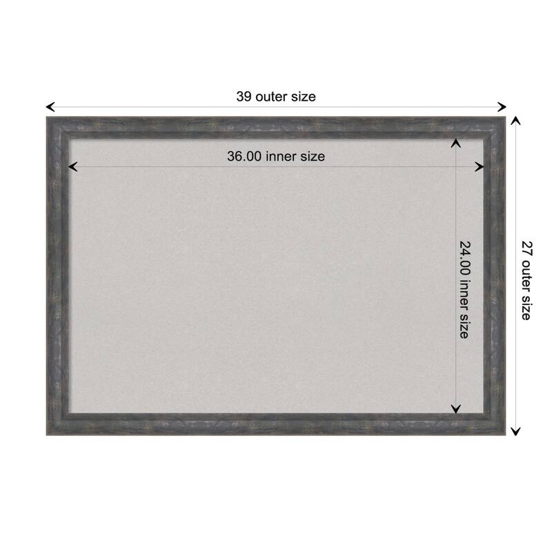 Angled Metallic Rainbow Wood Framed Grey Corkboard Bulletin Board, Organization Board, Pin Board - Board Size 36x24