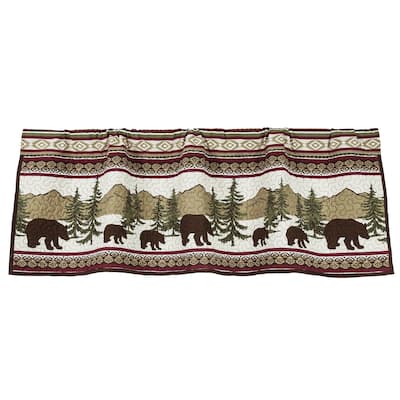 Paseo Road by Hiend Accents Bear Trail Quilted Valance, 18" x 56", 1PC
