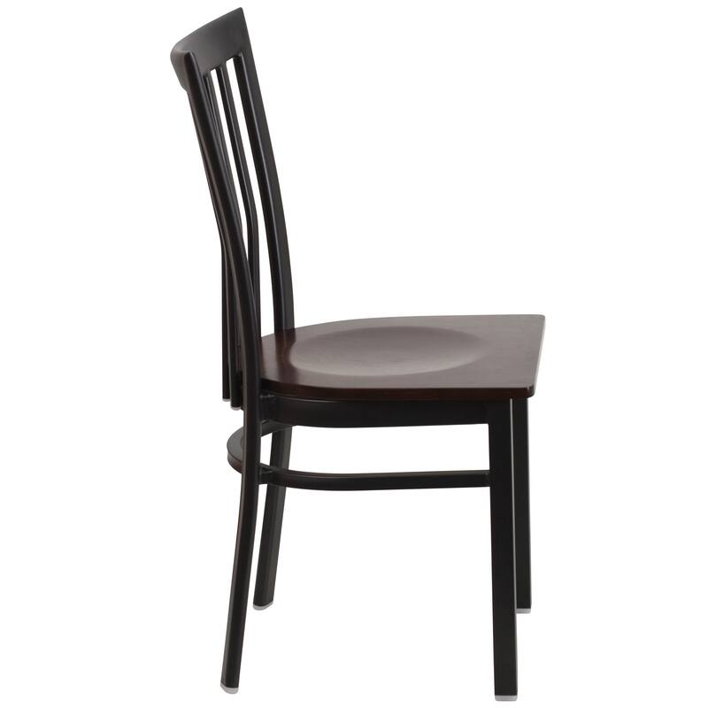 School House Back Metal Restaurant Chair - 17.25"W x 18.75"D x 34.75"H - 17.25"W x 18.75"D x 34.75"H