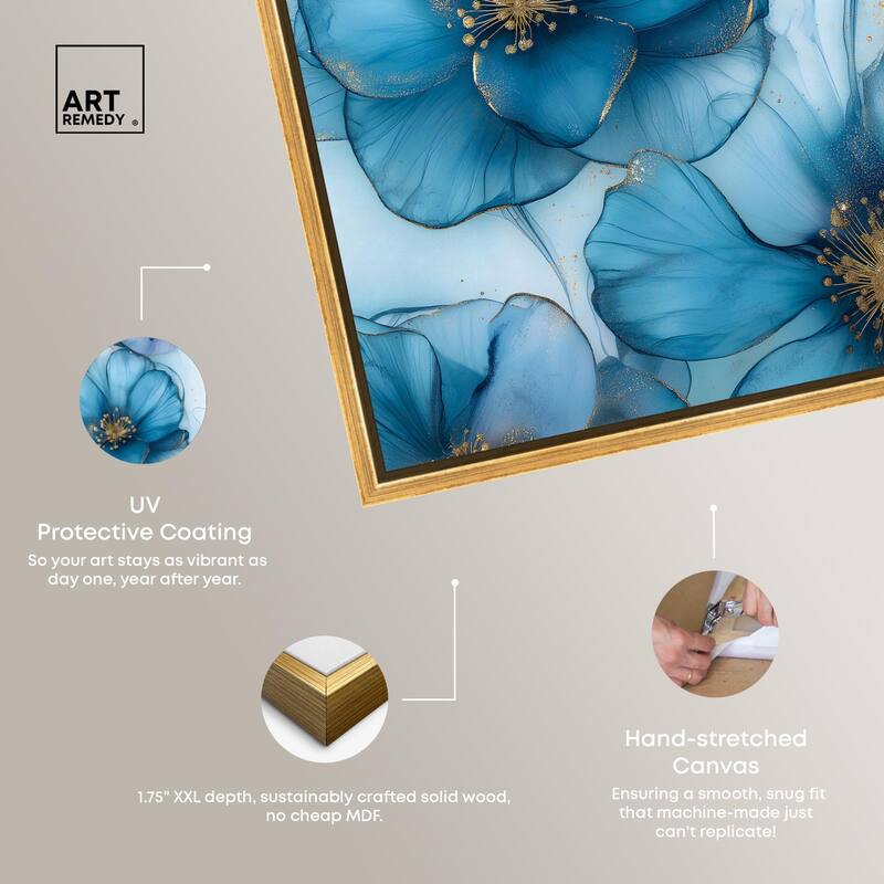 Gilded Cyanescence Canvas by Art Remedy