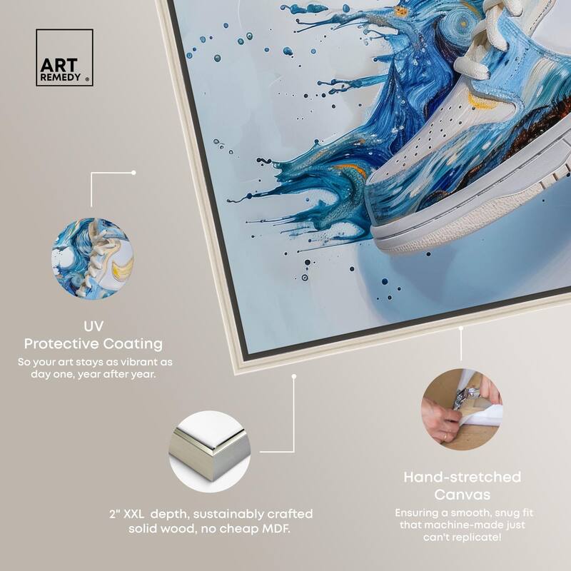 Starry Night Sneaker Splash Canvas by Art Remedy