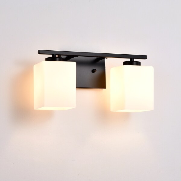 Dimmable 2/3/4-Light Bathroom Vanity Light, Etched Shades, Indoor