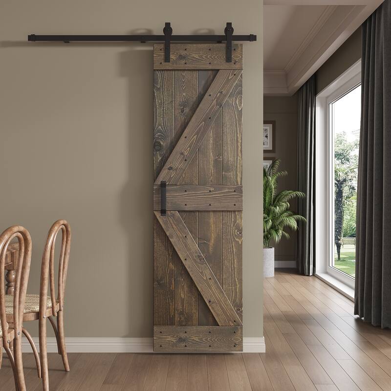 Coast Sequoia 24in x 84in K Series Pine Wood Sliding Barn Door With Hardware Kit