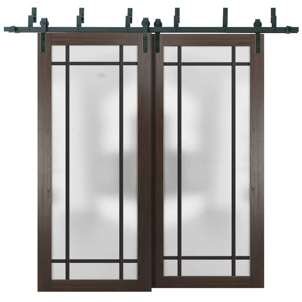 Barn Bypass Doors 48 x 80 Planum 2112 Chocolate Ash Sturdy 6.6ft