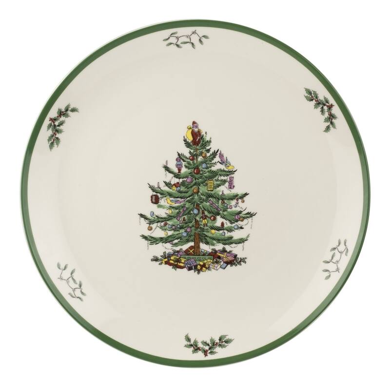 Spode Christmas Tree Round Platter - 14" D - 14" D - Multicolored - 1 Piece