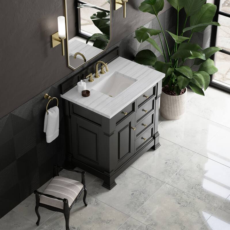Brookfield 36" Single Vanity, Black Onyx - Arctic Fall