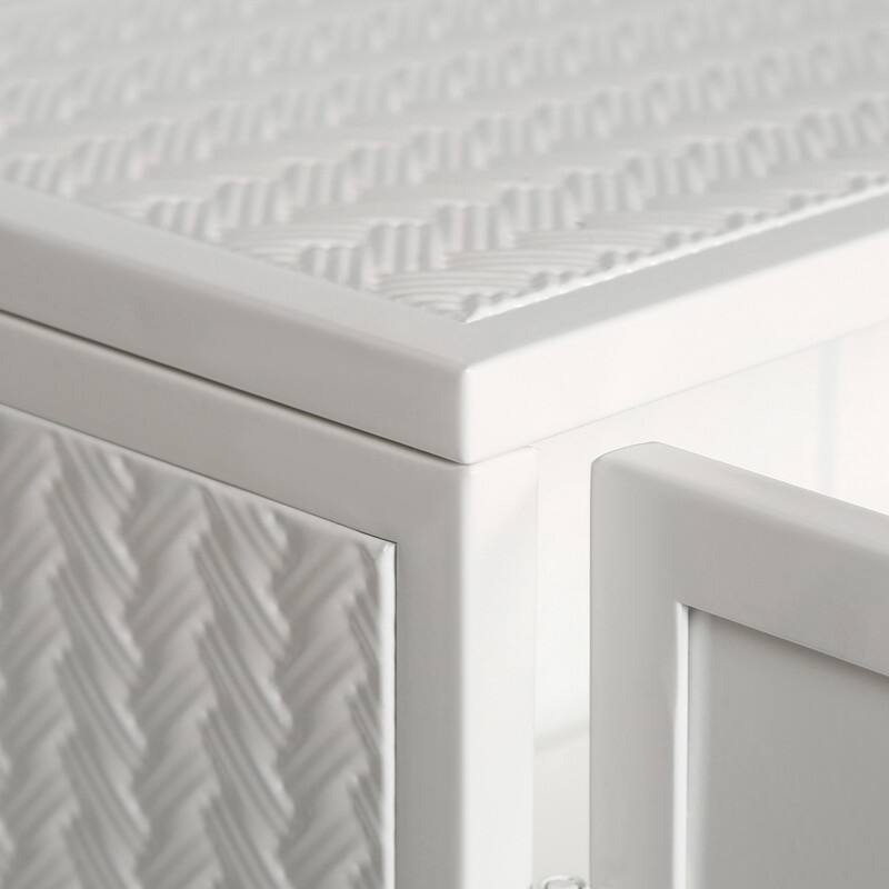 27.56" Modern Woven Pattern Glass Door Wall Cabinet - 3-Tier Storage for Living Room, Bathroom, Entryway & Dining Room