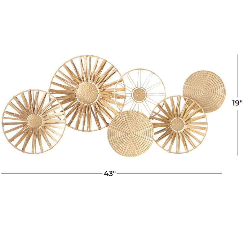 The Novogratz Brown Metal Plate Wall Decor with Textured Pattern