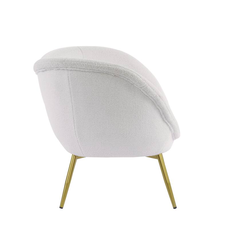 Christopher Knight Home - Eliana Modern Teddy Fabric Accent Chair with Curved Backrest and Gold Legs