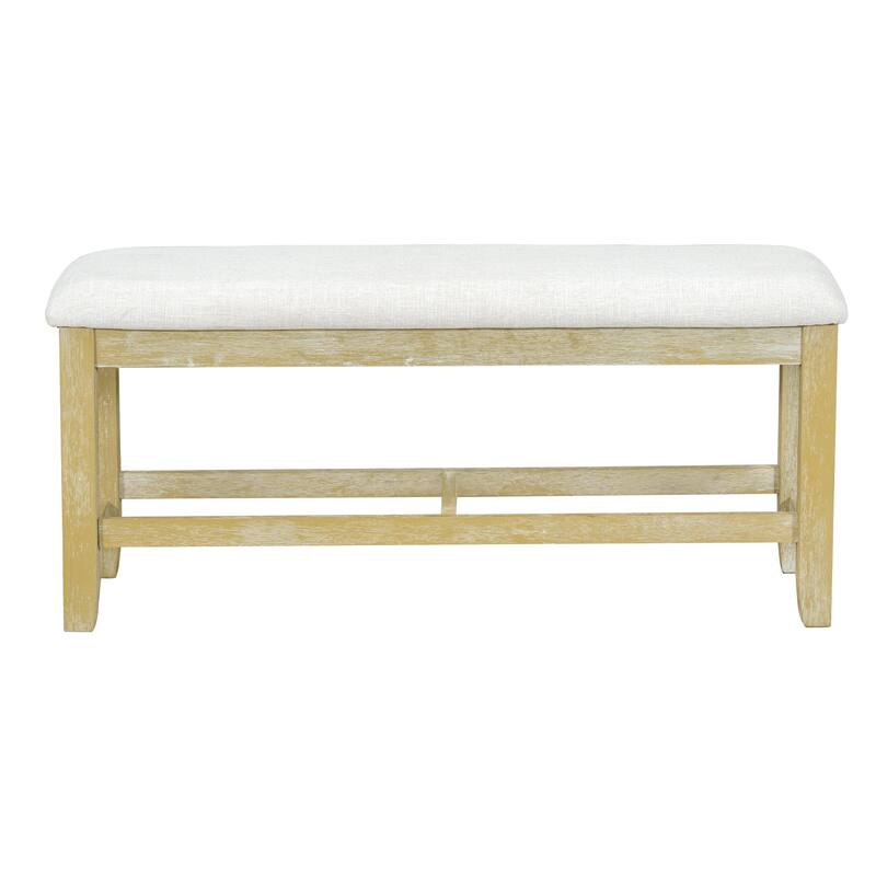 Roomfitters 6-Piece Dining Table Set, Oval Wood Kitchen Table, X-Base Pedestal, 4 Upholstered Chairs & Bench