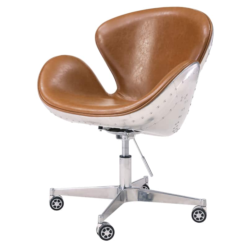 Duval Swivel Office Chair - distressed caramel