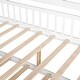 preview thumbnail 17 of 33, House Bed with Trundle Bed and Shelf, Wooden Platform Bed Frame with Full Length Guardrail and Roof