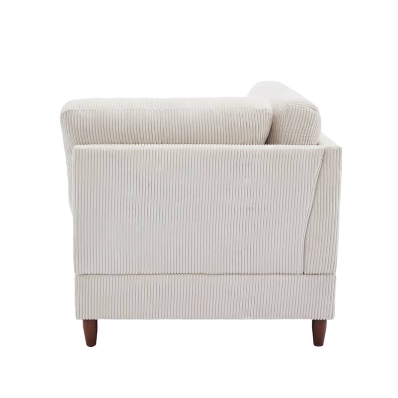 Corduroy Accent Chair with Ottoman Modular Couch Sectional Sofa