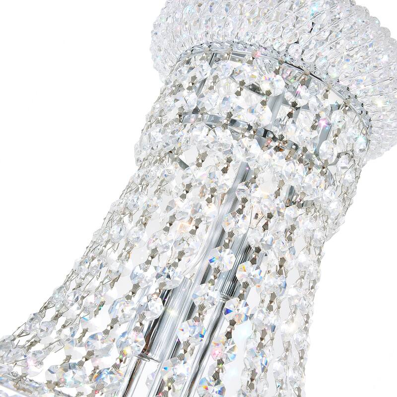 Empire 18 Light Down Chandelier With Chrome Finish