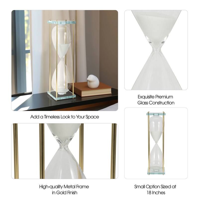 Sagebrook Home Glass Reynolds Hourglass, Elegant Decorative Objects