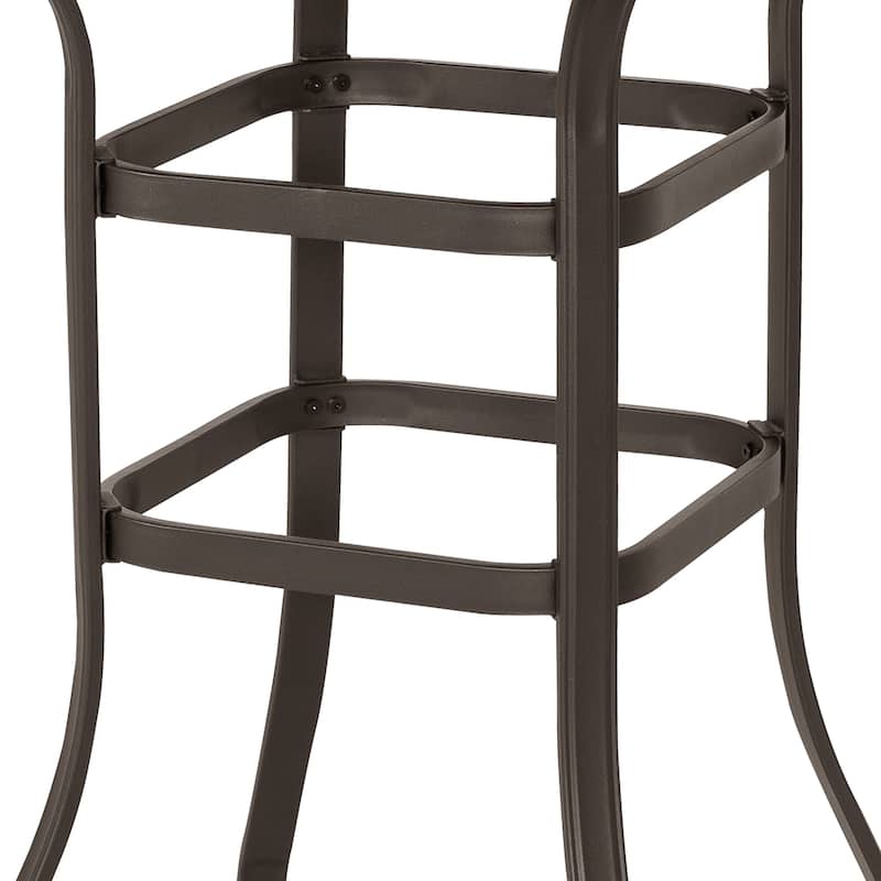 Outdoor 32 Inch Square Bar Table with Tempered Glass Tabletop