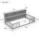 preview thumbnail 12 of 34, Floor Bed Wood Bed Frame with Bookcase Headboard, Without Slats Space-Optimizing Floor Bed with Guardrails Easy Assembly