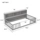 preview thumbnail 23 of 35, Toddler Floor Storage Bed with Bedside Bookcase, Shelves, Fence Guardrails, No Door, No Slats for Boys Girls Children's Room