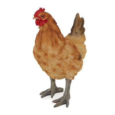 Magnesium Oxide Standing Orange Hen Statuary