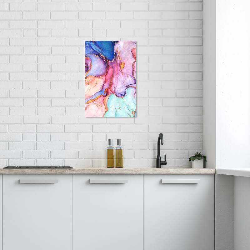 Wynwood Studio Abstract A fresh start Purple and Dark Yellow Modern & Contemporary Wall Art Canvas Print - 24 x 16