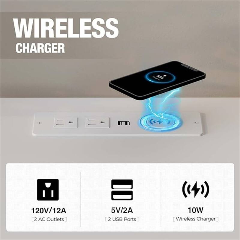Nightstand with Power Outlet and USB Ports