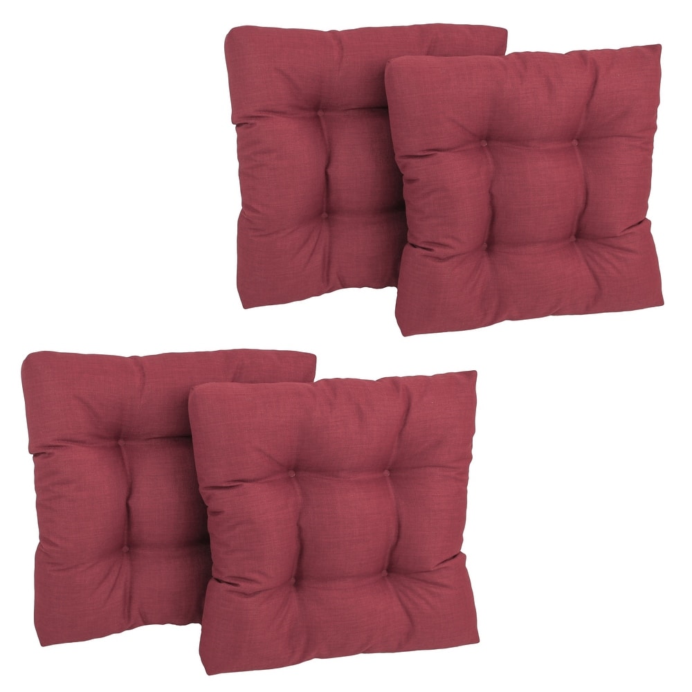19-inch Square Tufted Indoor/Outdoor Chair Cushions (Set of 4) - 19" x 19"