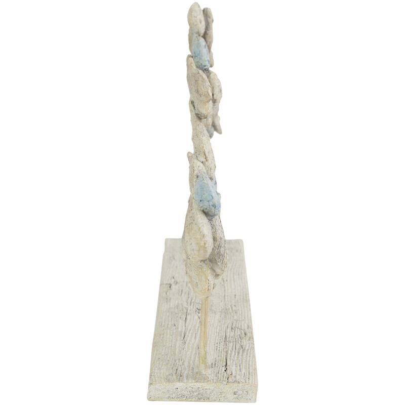 Polystone Fish Textured Ombre Swimming Decorative Sculpture with Stand - Light Blue - Roche River Decor