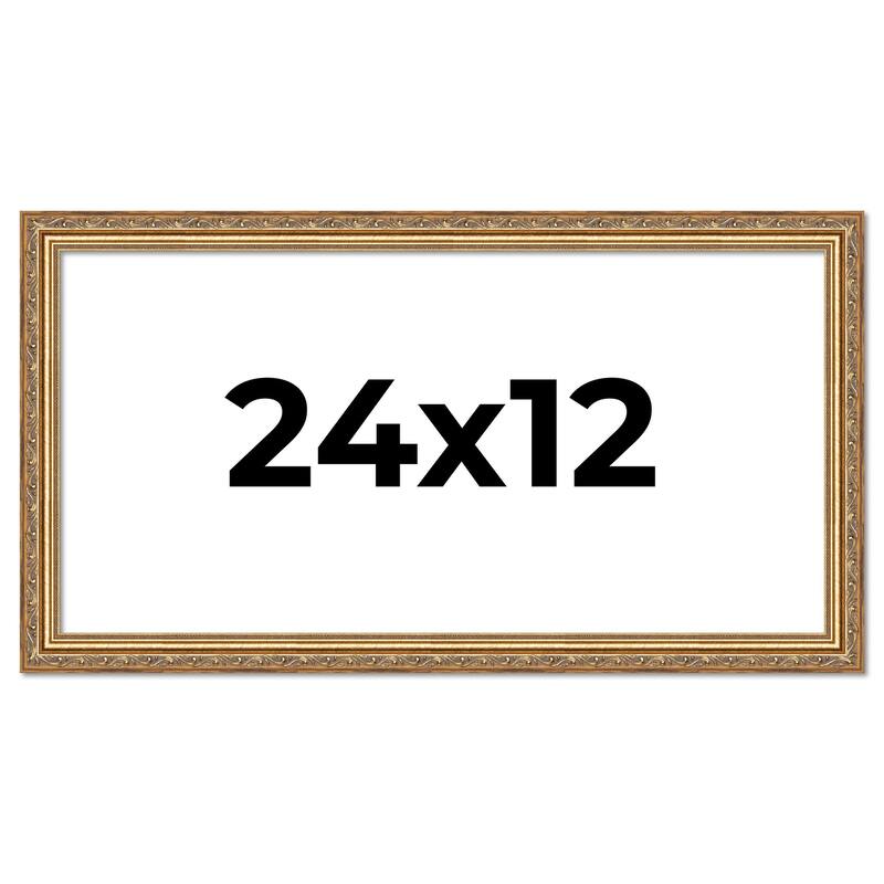 24x12 Frame Red Solid Wood Picture Frame Width 1.75 Inches | Interior Frame Depth 1 13/16 Inches