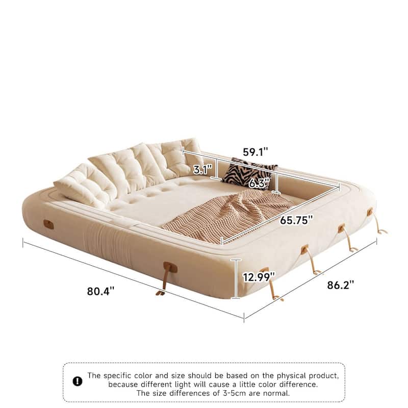 JASIWAY Modern Convertible Sleeper Sofa Chair Bed, White