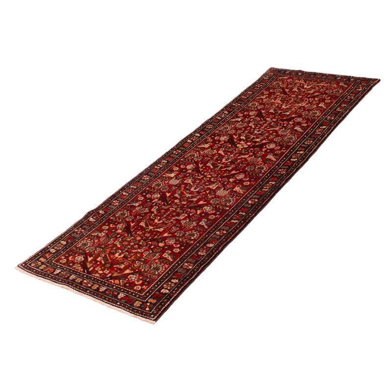 ECARPETGALLERY Hand-knotted Andelz Red Wool Rug - 3'3 x 9'9