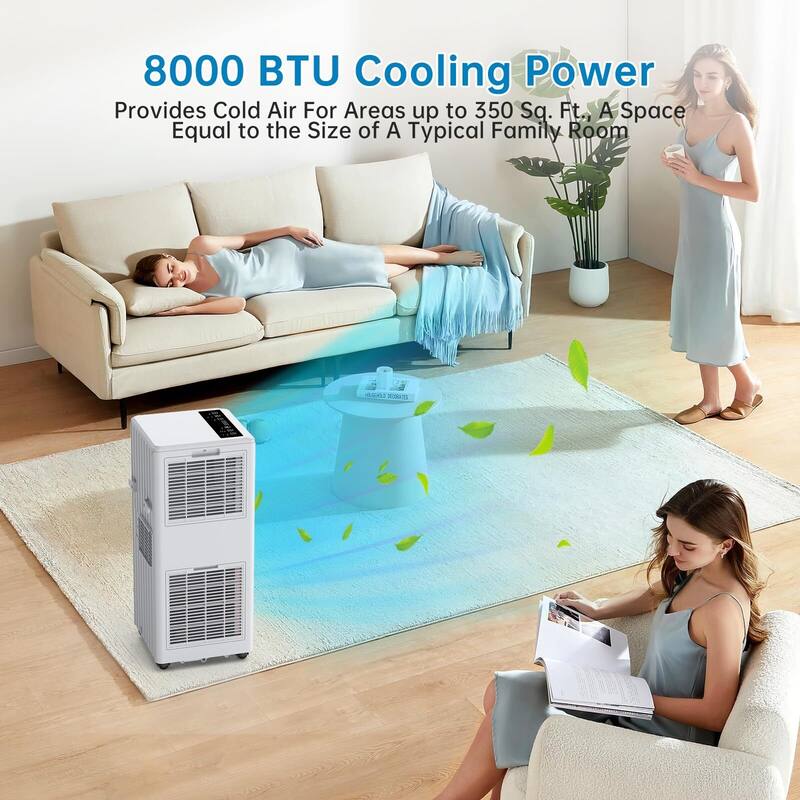 8000 BTU Portable AC Air Conditioner Unit, Air Conditioner with Remote Control