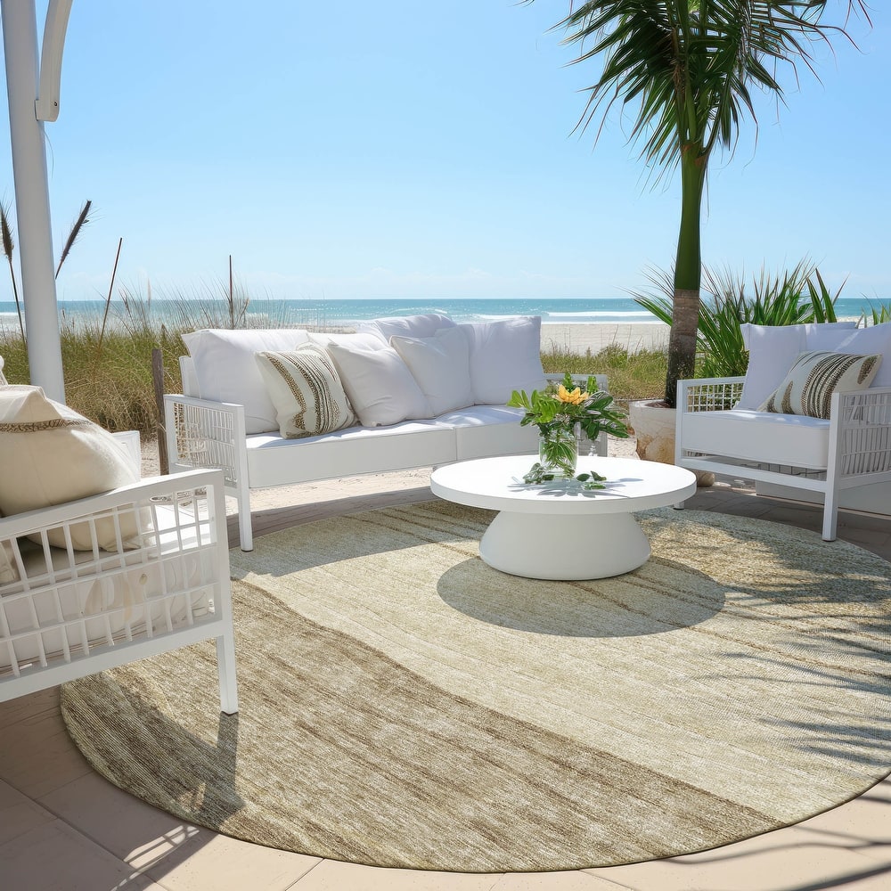 Machine Washable Indoor/ Outdoor Chantille Modern Stripes Rug