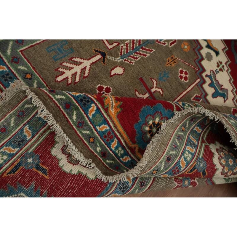 Hand Knotted Oriental 100% Wool Carpet Traditional Medallion Multi-Colored Heriz (serapi) Area Rug - 10' 0'' X 8' 2''