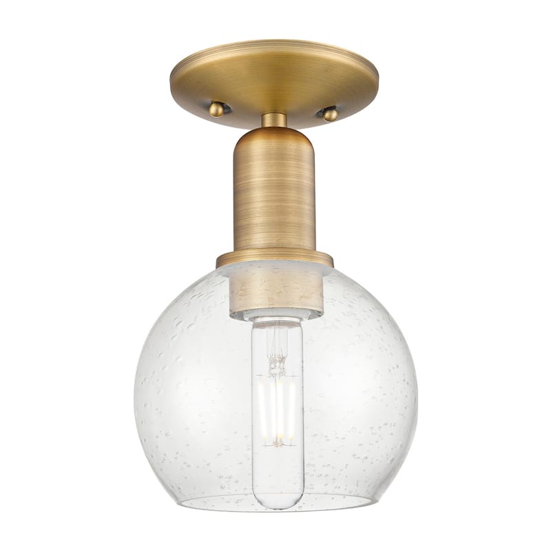 Innovations Lighting 716-1C-10-6 Athens Semi-Flush Athens 6" Wide - Brushed Brass / Seedy