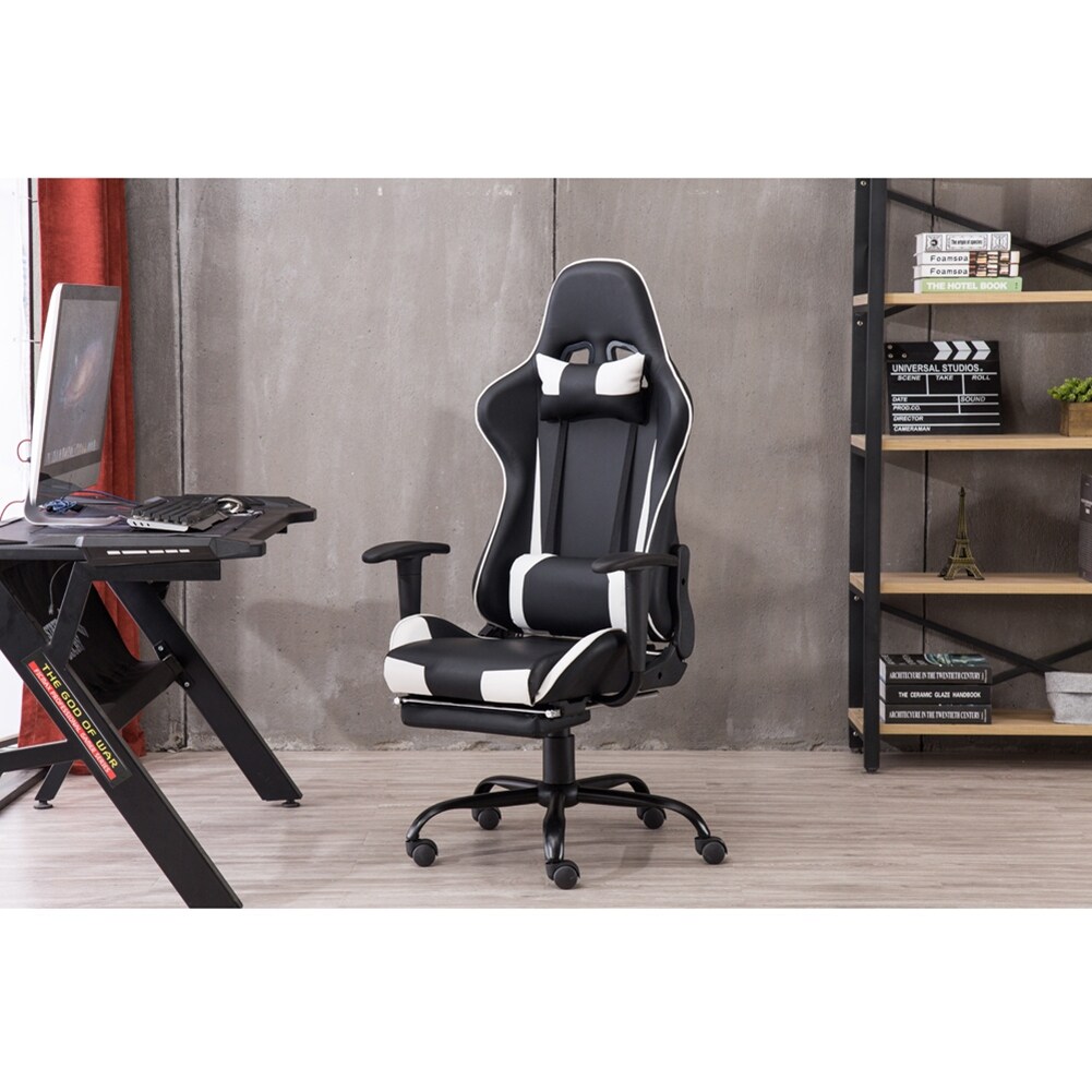 LivEditor Gaming Chair with Footrest, Ergonomic Desk Chair, Adjustable PC Chair