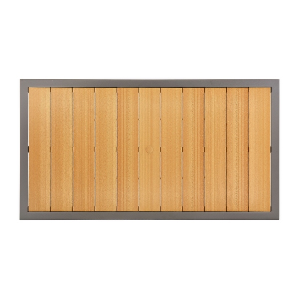 Resin outdoor dining store table with umbrella hole