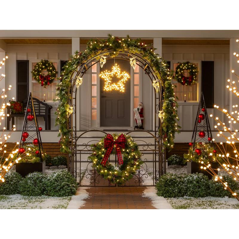 84" x 53" Montebello Iron Garden Arbor with Gate