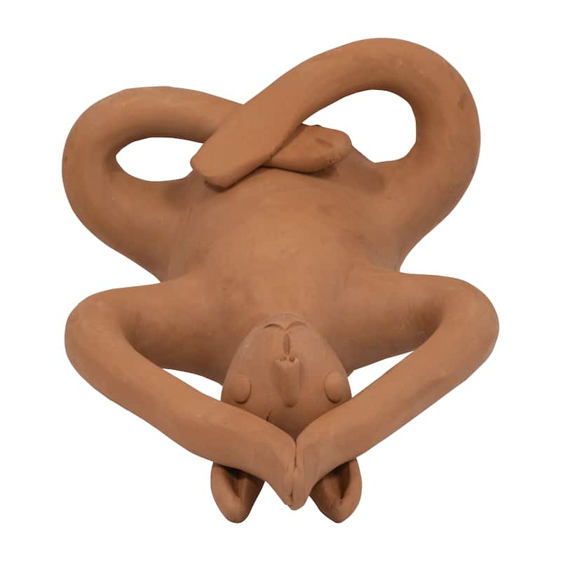 Sagebrook Home Terracotta Natural Novelty Solid Color Yoga Bunny