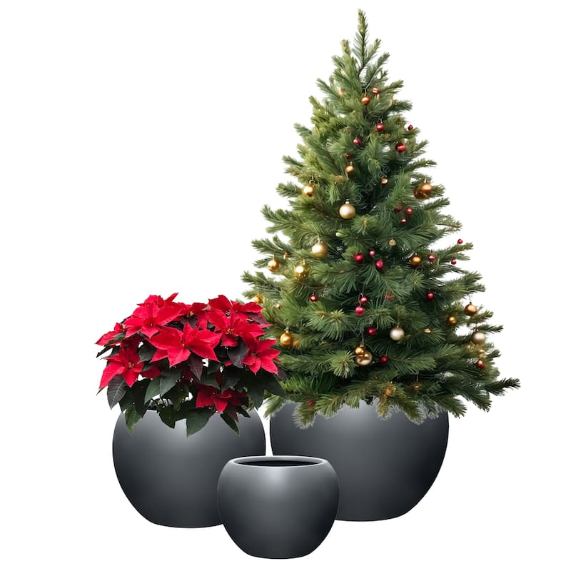 DreamPatio Riverside Fiberstone Composite Ball Planter for Indoor/Outdoor - Smooth Automotive 2K Coating