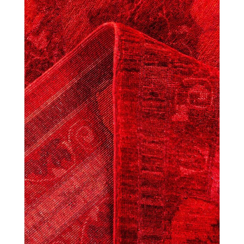 Overdyed, One-of-a-Kind Hand-Knotted Area Rug - Red - 6' 2" x 8' 6"