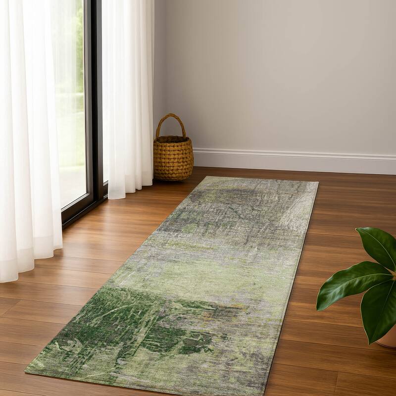 Premium Washable Super Soft Modern Prints Mayfield Rug - Aloe - 2'3" x 7'6"