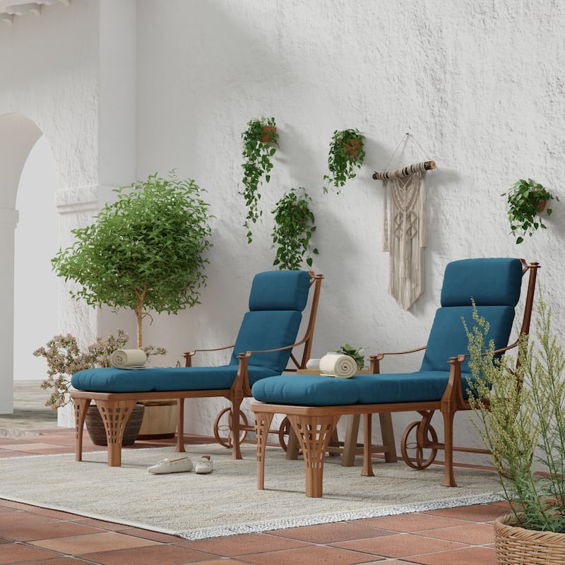 72" x 22" Outdoor Chaise Lounge Cushion with Ties and Loop - 72'' L x 22'' W x 3.5'' H - Celosia Legion