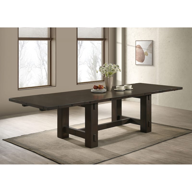 Calandra 121-inch Extension Leaf Dining Table Vintage Java