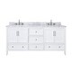 preview thumbnail 9 of 68, Avanity Everette Bath Vanity with Carrara White Natural Marble Top 73" Double Sink - White