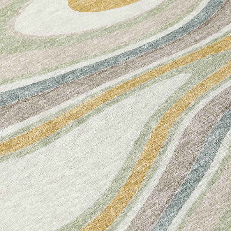 Machine Washable Indoor/ Outdoor Abstract Busey Chantille Rug