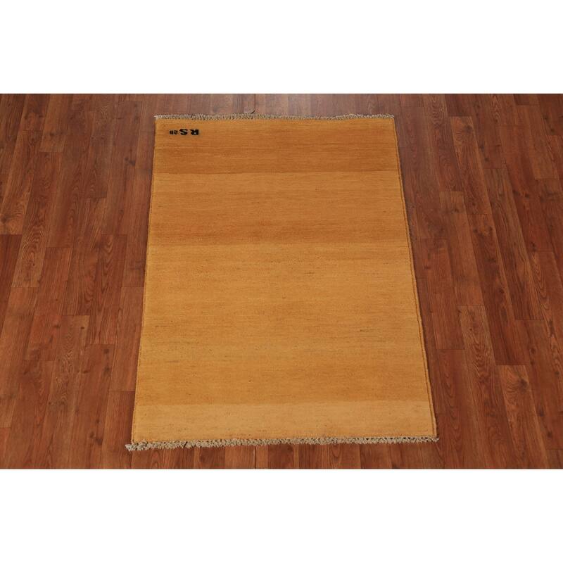 Gabbeh Oriental Rug Hand-Knotted Wool Carpet - 2'9" x 3'11"