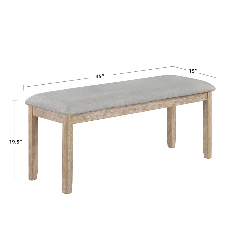 Minimalist 6-Piece Oak 60" Length Dining Set(1 Dining Table+4 Upholstered Chairs+1 Bench)