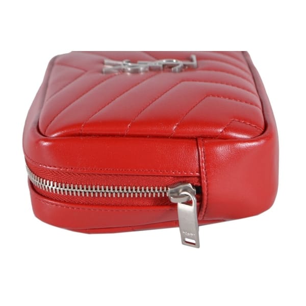 Shop Saint Laurent Ysl 504649 Red Quilted Nappa Leather Cosmetic