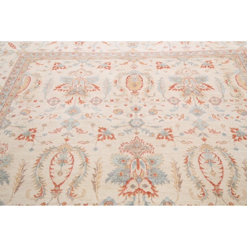 Vegetable Dye Sultanabad Ziegler Oriental Wool Area Rug Hand-knotted - 9'1" x 12'0"